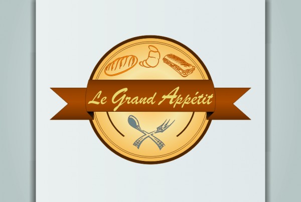 логотип le grand appetit бежевый коричневый пекарня выпечка французский